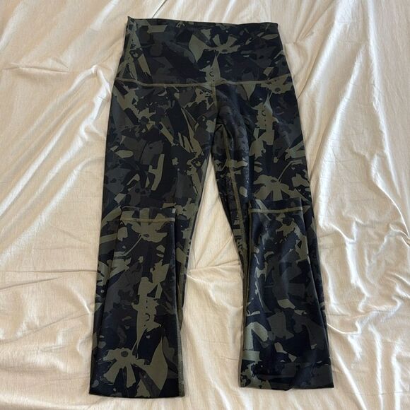 Lululemon Wunder Under High-Rise Leggings • Pop Cut / Fatigue Green & Black • - Picture 3 of 4